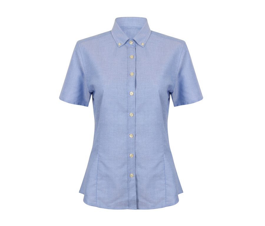 Henbury Ladies’ Modern Oxford Short Sleeved Shirt – Regular Fit H518R bedrucken