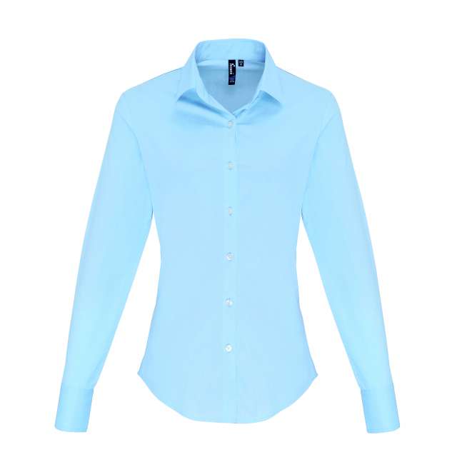 Premier Women's Stretch-Fit Cotton Poplin Long Sleeve Shirt