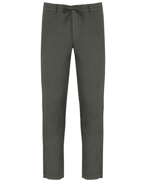 Spasso Men's Linen Washed Effect Trousers