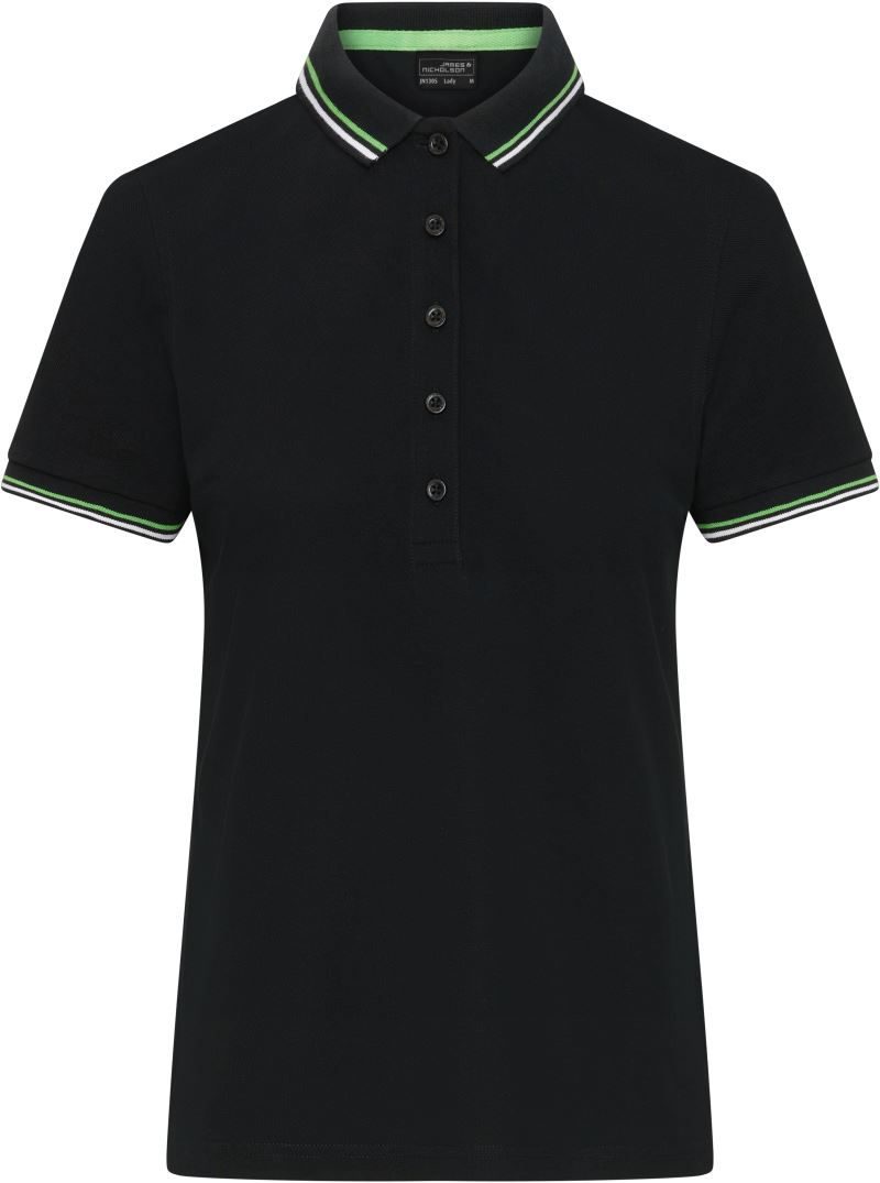 Daiber Schweres Damen Piqué Polo mit Kontraststreifen JN 1305 bedrucken