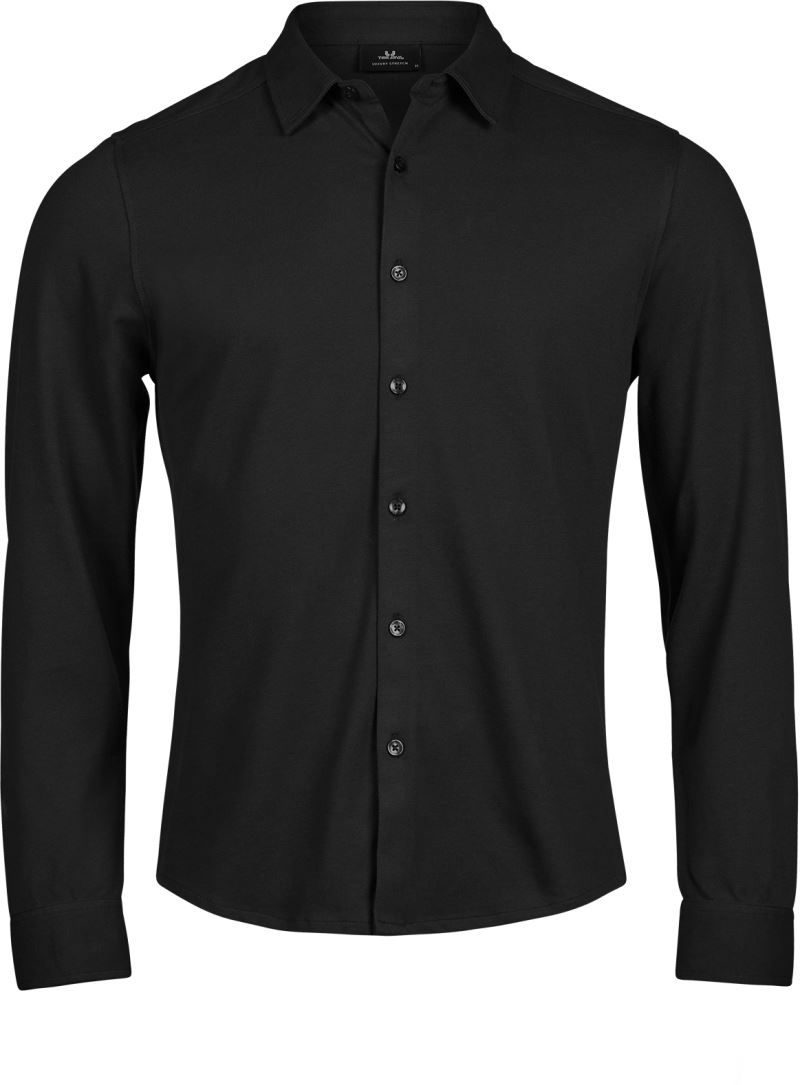 Tee Jays Piqué Hemd langarm "Luxury Stretch" TJ 1416 bedrucken