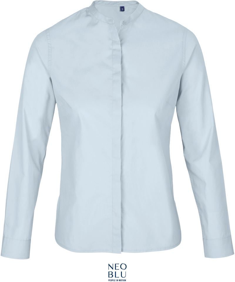 NEOBLU Popeline Bluse mit Maokragen langarm Bart Women bedrucken