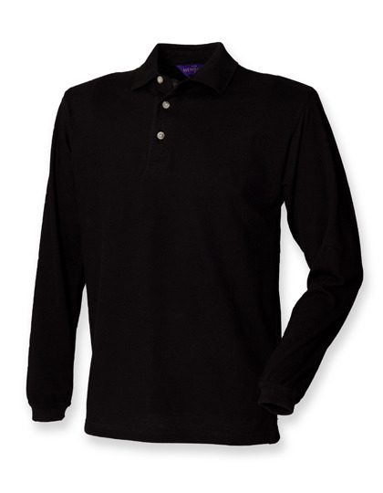 Henbury Long Sleeved Cotton Piqué Polo Shirt H105 bedrucken