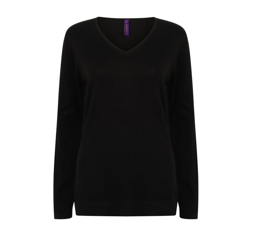 Henbury Ladies´ Lightweight V-Neck Jumper H721 bedrucken