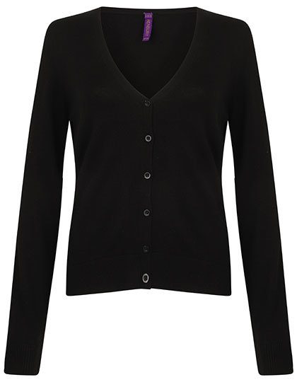 Henbury Ladies´ Lightweight V-Neck Short Cardigan H726 bedrucken