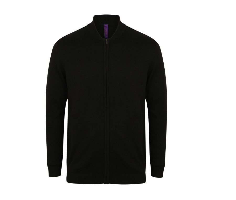 Henbury Unisex Zip Through Cardigan H718 bedrucken