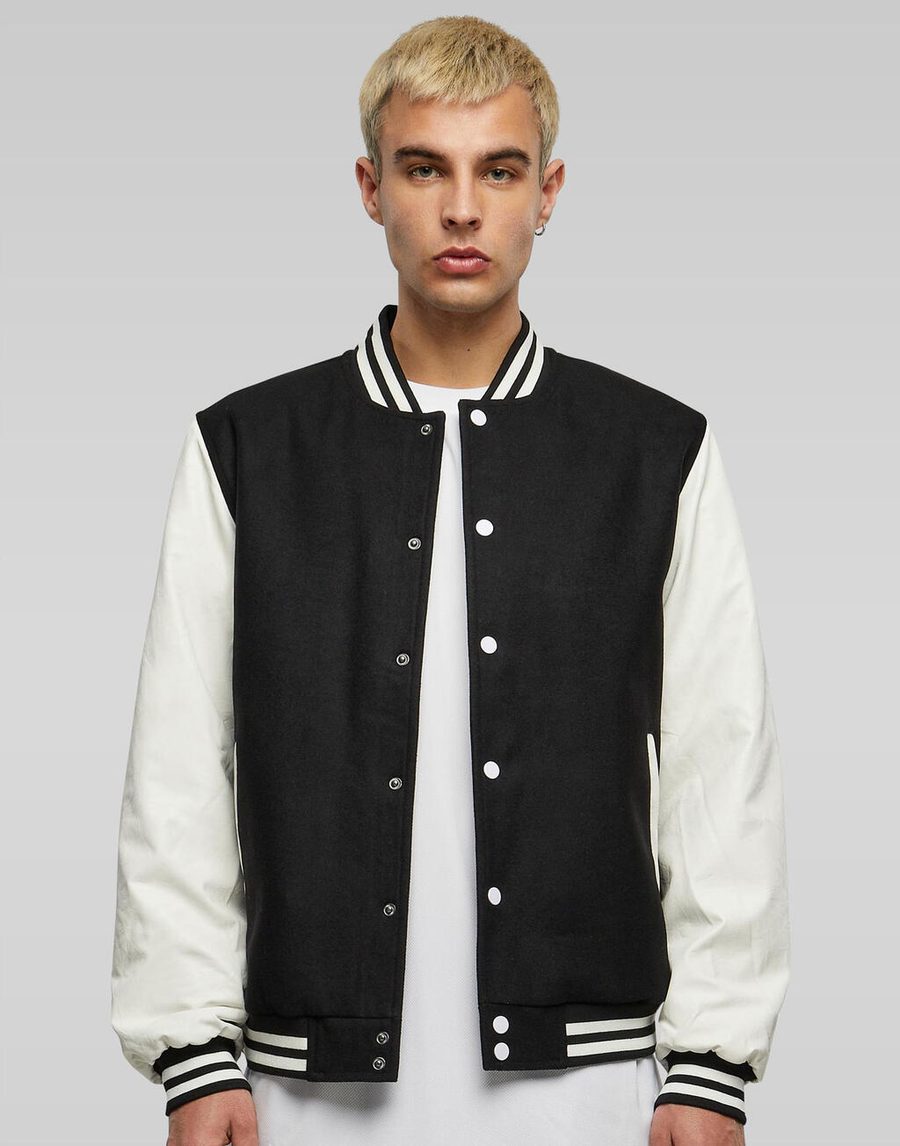 Build Your Brand Oldschool College Jacket BY269 bedrucken