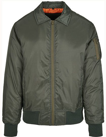 Build Your Brand Collar Bomber Jacket BY157 bedrucken