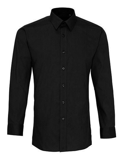Premier Workwear Men´s Long Sleeve Fitted Poplin Shirt PR204 bedrucken