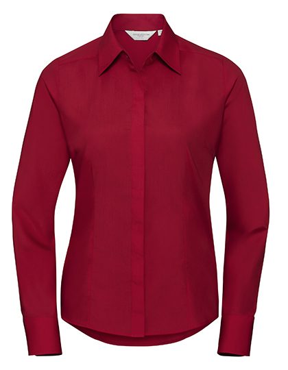 Russell Athletic Collection Ladies' Long Sleeve Fitted Polycotton Poplin Shirt R-924F-0 bedrucken