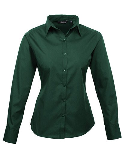 Premier Workwear Women´s Poplin Long Sleeve Blouse PR300 bedrucken
