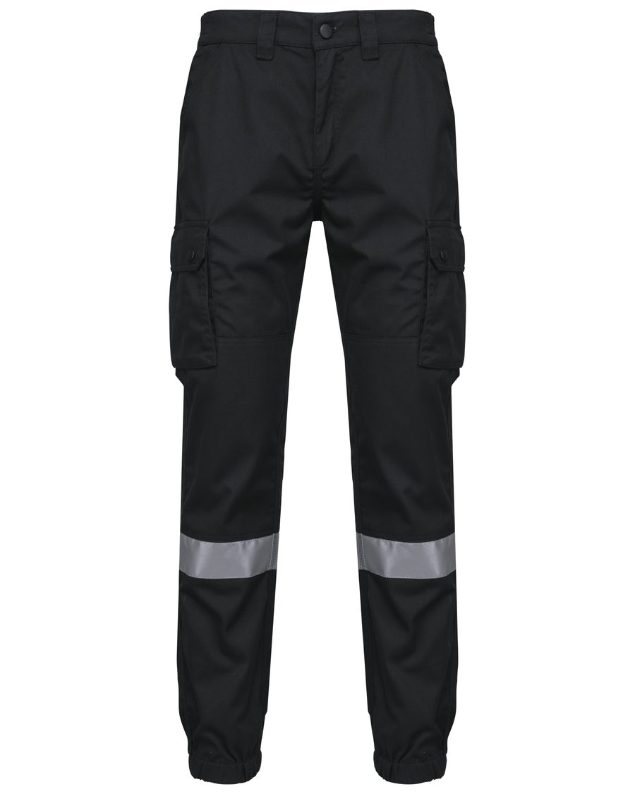 WK Unisex-Cargo-Hose mit elastischem Saum und reflektierendem Streifen WK712 bedrucken